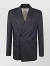 Golden Goose Man's Double Breasted Blazer Light Dry Wool Gabardine In Blue