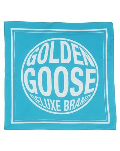Golden Goose Man Scarf Azure Size - Cotton In Blue