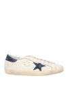 Golden Goose White Lace Up Leather Sneakers In White