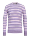 Golden Goose Man Sweater Lilac Size M Cotton, Merino Wool, Polyester In Purple