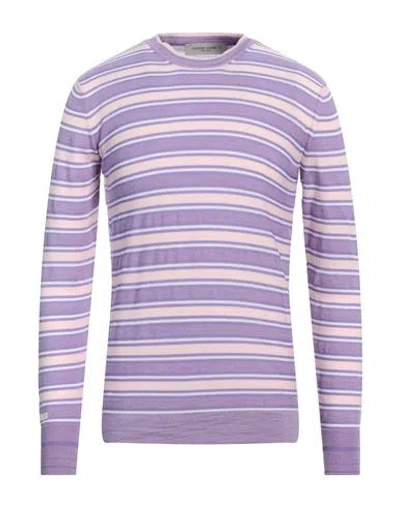 Golden Goose Man Sweater Lilac Size M Cotton, Merino Wool, Polyester In Purple