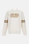 Golden Goose Ivory Cotton Sweatshirt With Contrasting Logo In Gray