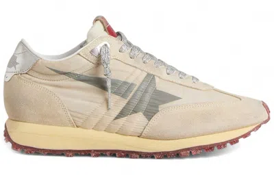 Pre-owned Golden Goose Marathon Nylon Star (women's) Sneakers In Beige/grey/red In Multi