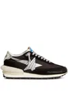 Golden Goose Running Marathon Nylon Upper Suede Toe Annd Spur Printed Star Laminated Heel Sneakers Black