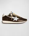 Golden Goose Marathon Retro Runner Sneakers In Black White Black