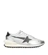 Golden Goose Marathon Nylon Sneakers Silver Black Star In Multi