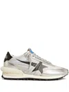 Golden Goose Marathon Running Sneakers In Laminated Leather In Gray