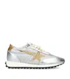 Golden Goose Running Marathon Sneakers In Silver Leather And Fabric In Silver