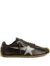 Golden Goose Marathon Speed Leather Logo-printed Sneakers In Black