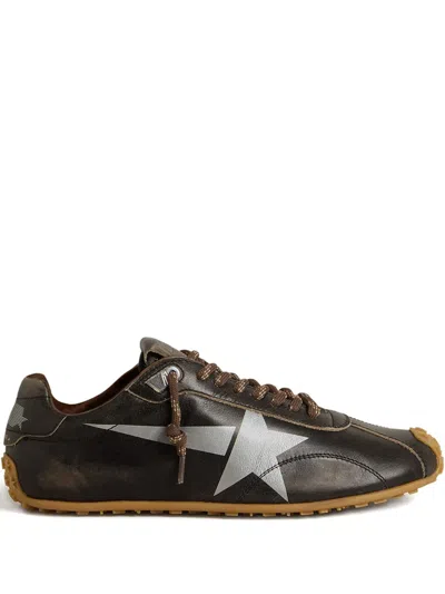 GOLDEN GOOSE MARATHON SPEED LEATHER LOGO-PRINTED SNEAKERS