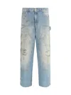 Golden Goose Men Destroyed Denim Cotton Jeans In Blue
