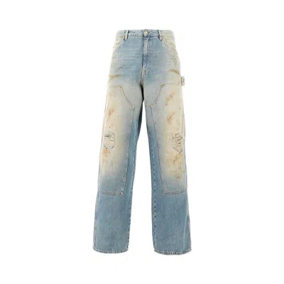 Golden Goose Marley Painter Cotton Jeans In Blue