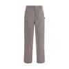 Golden Goose Light Brown Pants In Chevron Wool Blend In Gray