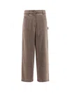 Golden Goose Light Brown Pants In Chevron Wool Blend In Neutral