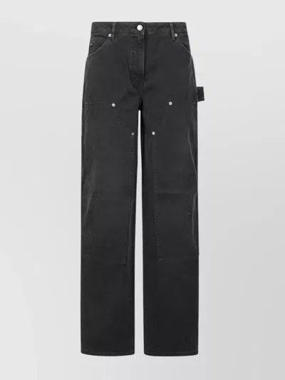 Golden Goose Marley Work Pant Cotton Destroyed Garment In Black
