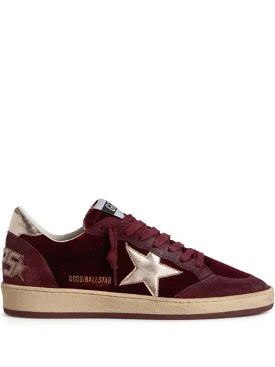 Golden Goose Maroon Ball Star Sneakers In Burgundy