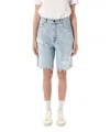 Golden Goose Deluxe Brand Distressed Denim Bermuda Shorts In Blue