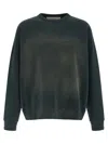 Golden Goose Crew Neck Sweatshirt With A Distressed Effect In Brown