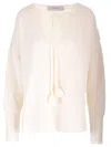 Golden Goose Journey Ws Knit Raglan Sleeves Sweater In Bianco