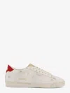 Golden Goose Matchstar Sneakers In Glossy Leather With Glossy Red Leather Heel Tab In White