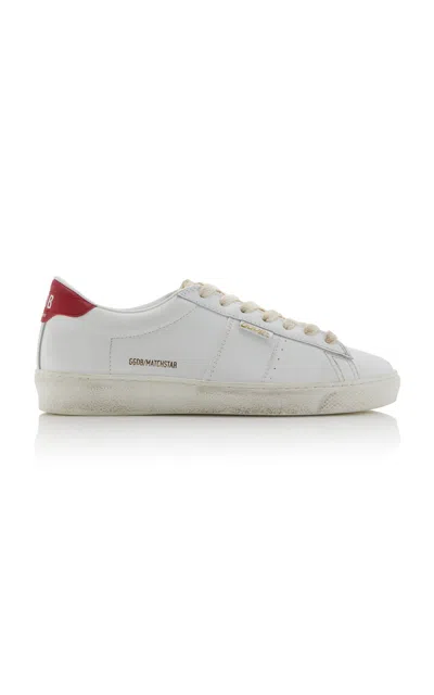 Golden Goose Matchstar Leather Sneakers In White