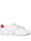Golden Goose Matchstar Sneakers In Glossy Leather With Glossy Red Leather Heel Tab Shoes In White