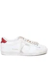Golden Goose Matchstar Sneakers In Glossy Leather With Glossy Red Leather Heel Tab Shoes In White