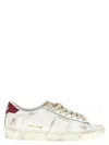 Golden Goose Distressed Sneakers With Perforated Toe Cap In Red