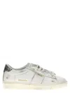 Golden Goose Worn-out Sparkle Low-top Sneakers In Silver