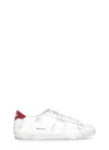Golden Goose Matchstar Sneakers In Glossy Leather With Glossy Red Leather Heel Tab In White