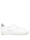 Golden Goose Star-embellished Leather Sneakers With Glitter Heel In White