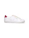 Golden Goose Matchstar Sneakers In Glossy Leather With Glossy Red Leather Heel Tab In White