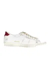 Golden Goose Matchstar Sneakers In Glossy Leather With Glossy Red Leather Heel Tab In White