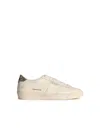 Golden Goose Matchstar In White Leather With Silver Glitter Heel Tab In Optic White/silver