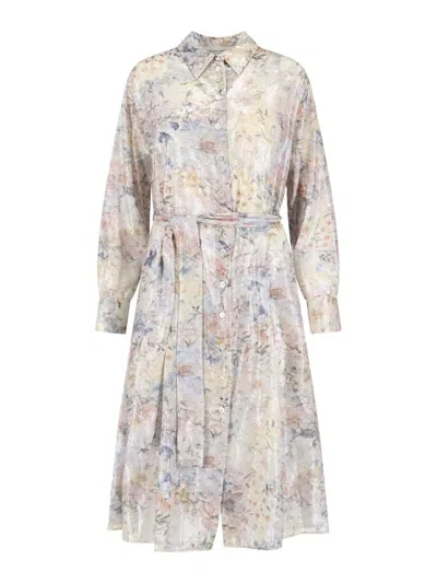 Golden Goose Maxi Chemisier Dress In Burgundy