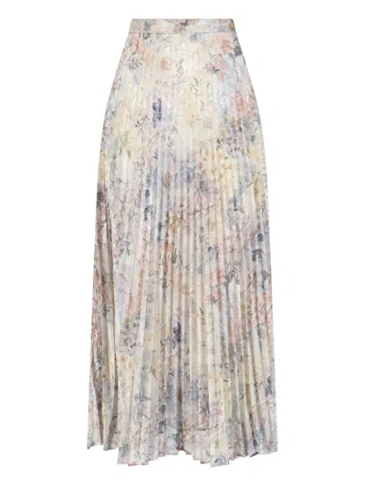 Golden Goose Maxi Pleated Skirt In Neutral