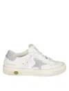 Golden Goose May Laether Crystal Star In White