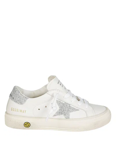 Golden Goose May Laether Crystal Star In White