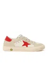 Golden Goose May Leather And Nabuk Upper Leather Star And Heel In White