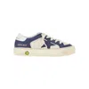 Golden Goose Girls Green Kids May Panelled Leather Low-top Trainers 6-9 Years In Blue