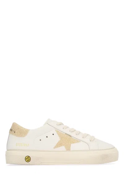 Golden Goose Kids' May Leather Upper Crystal In Whitegold