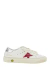 Golden Goose May Leather Upper Glitter Star Laminated Heel - Include Codice Gyf In White