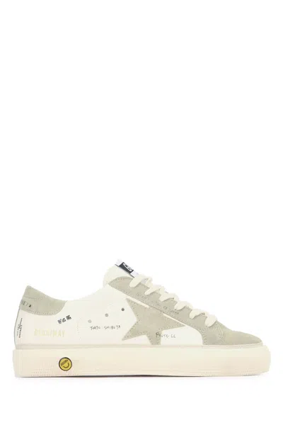 Golden Goose Kids' May Leather Upper Suede T In White