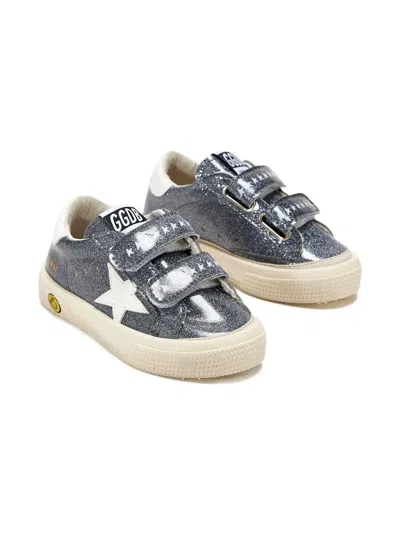 Golden Goose Kids' May School Glitter Sneakers In Gray