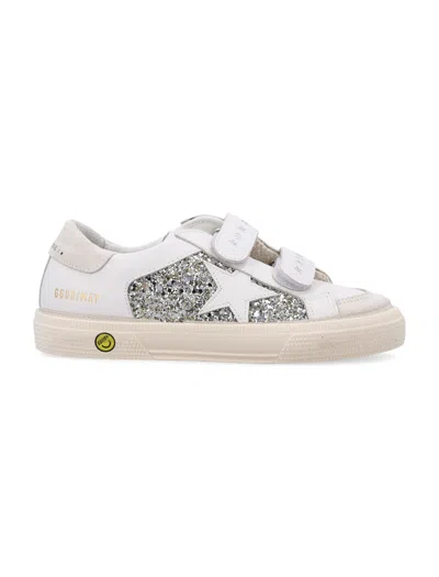 Golden Goose Kids' May School Glitter In White