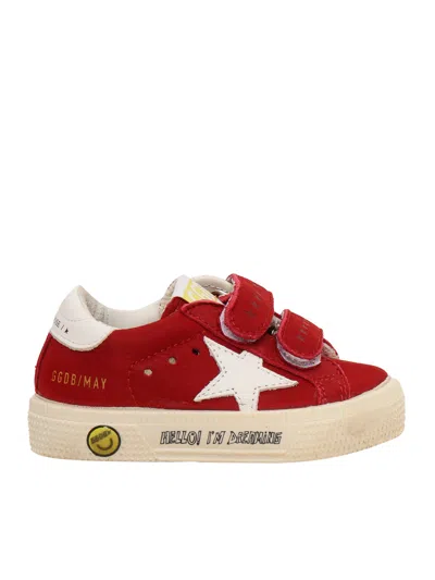 Golden Goose May School Leather Upper Star And Heel Signature Foxing In Red