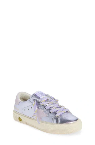 Golden Goose May School Metallic Leather Sneaker In Purple