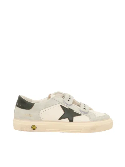 Golden Goose May School Nappa And Suede Upper Leather Star And Heel In White