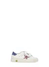 Golden Goose Leather May School Sneakers In White