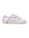 Golden Goose May School Sneakers In White/silver